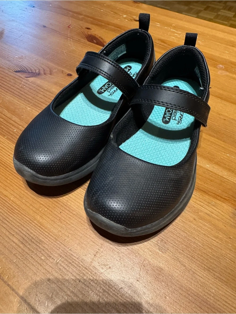 Skechers Black Mary Jane Shoes with Teal Insole